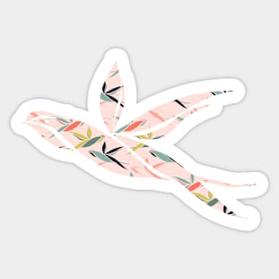 Spring Birds Flying Pink Background Sticker